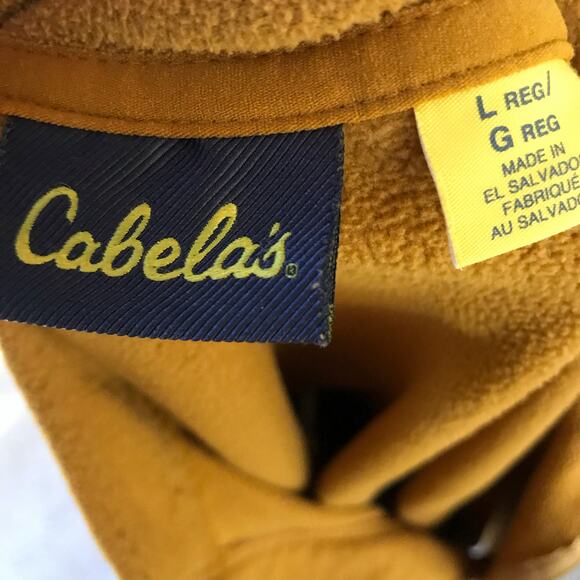 Cabela's 1/2 Zip Mustard Yellow Fleece Pullover Jacket Men's Size L Large - Picture 6 of 6